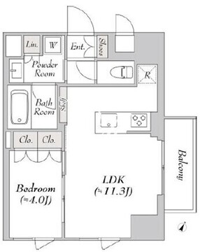 ルミーク三軒茶屋 801 間取り図
