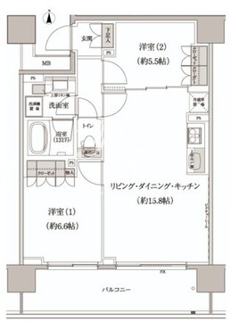 パークハビオ渋谷本町レジデンス 319 間取り図