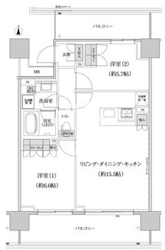 パークハビオ渋谷本町レジデンス 918 間取り図