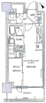 ブリリア月島四丁目 804 間取り図