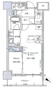 ブリリア月島四丁目 709 間取り図