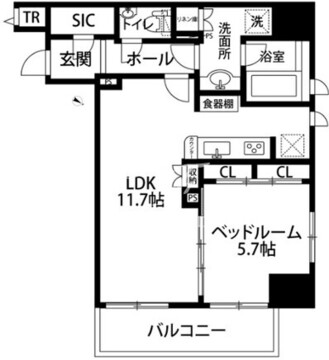 レフィール築地レジデンス 509 間取り図