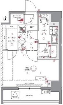 ユリカロゼAZ亀戸2 4階26.32㎡ 間取り図