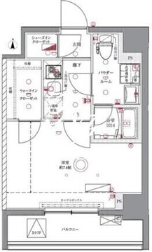 ユリカロゼAZ亀戸2 8階26.32㎡ 間取り図