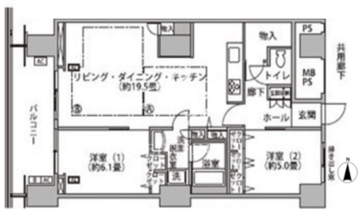 東雲キャナルコートCODAN 16-606 間取り図