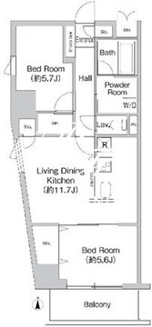 プライムアーバン町屋サウスコート 1203 間取り図