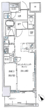 ブリリア月島四丁目 702 間取り図
