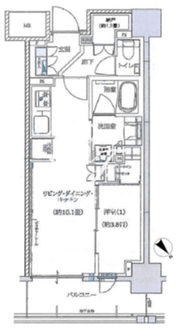 ブリリア月島四丁目 808 間取り図