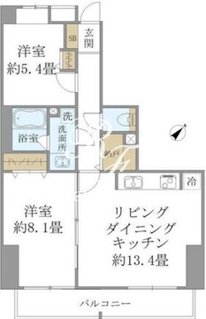 ＳＳ．ＦＬＡＴ神楽坂サウス 1202 間取り図