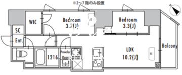 グランパセオ蔵前2 502 間取り図