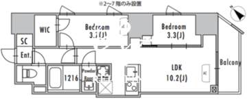 グランパセオ蔵前2 902 間取り図