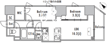 グランパセオ蔵前2 1102 間取り図
