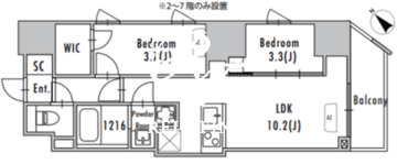 グランパセオ蔵前2 1402 間取り図