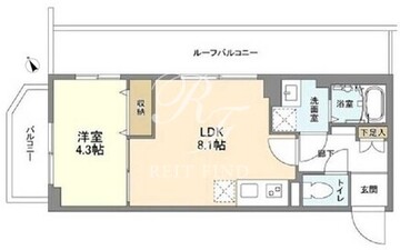 ウェルスクエア馬込2 405 間取り図