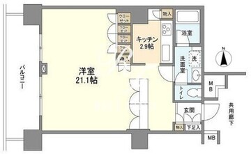豊洲シエルタワー 1102 間取り図