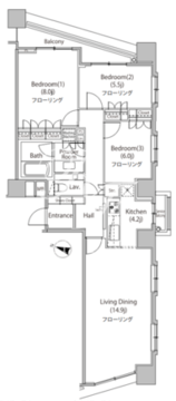 ファーストリアルタワー新宿 2803 間取り図