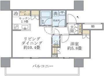 ブリリアタワー浜離宮 1718 間取り図