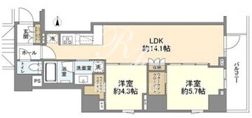 サンウッドフラッツ新宿四谷三丁目 401 間取り図