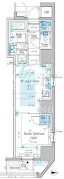 サンウッドフラッツ新宿四谷三丁目 1402 間取り図