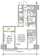 ザ・パークハビオ神楽坂レジデンスサウス 405 間取り図