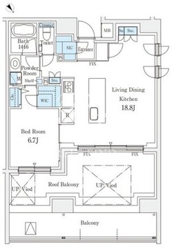 リテラス西日暮里 1401 間取り図