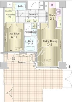 パークアクシス恵比寿 114 間取り図