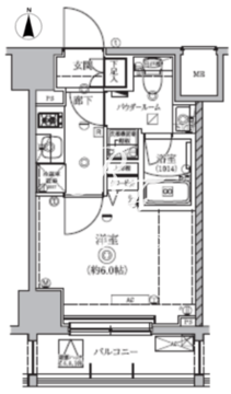 クオリタス南大井 407 間取り図
