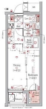 プレール・ドゥーク赤塚 103 間取り図