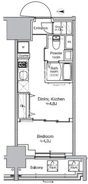 プラウドフラット錦糸町ウエスト 405 間取り図