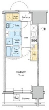 プラウドフラット錦糸町ウエスト 406 間取り図