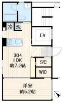 ルミークアン桜新町ノース 205 間取り図