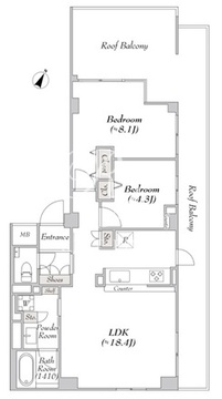 ミリアレジデンス高輪 401 間取り図