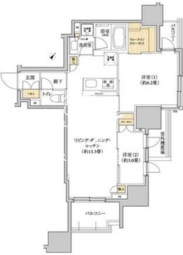 グレーシアフィット三軒茶屋 1202 間取り図