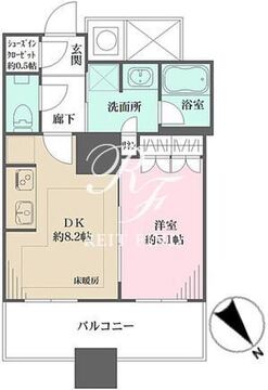 ザ・パークハウス西新宿タワー60 2203 間取り図