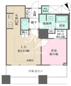 ザ・パークハウス西新宿タワー60 1603 間取り図