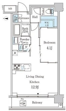 ジオエント中野弥生町 404 間取り図