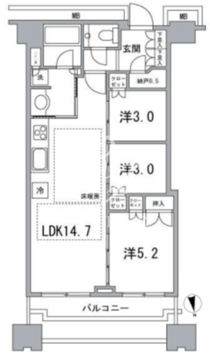 富久クロスコンフォートタワー 5318 間取り図