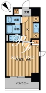 プライムアーバン門前仲町 801 間取り図