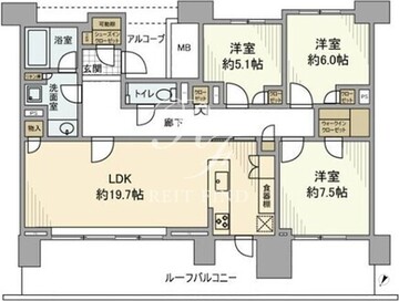晴海フラッグ SUN-B-1413 間取り図
