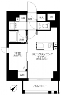 グランジット千代田水道橋 202 間取り図