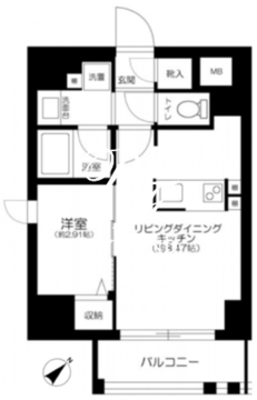 グランジット千代田水道橋 702 間取り図