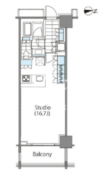 コンフォリア新宿イーストサイドタワー 1727 間取り図