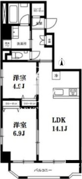 モンテヴェルデ神楽坂弐番館 601 間取り図