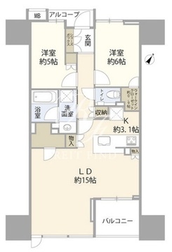 ザ・パークハウス日本橋大伝馬町 10階65.58㎡ 間取り図