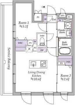アトリオフラッツ高円寺ノース 501 間取り図