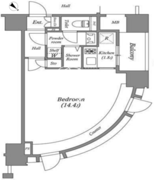 ザ・レジデンス赤坂檜町 301 間取り図