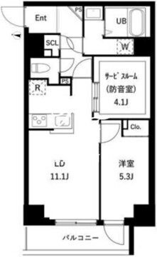 グローリオシェルト上野御徒町 602 間取り図