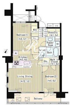 プライムアーバン東中野コート 618 間取り図