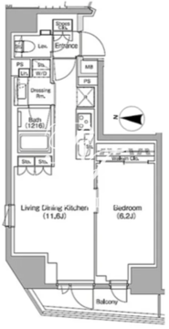 ザ・パークハビオ中野新橋 302 間取り図