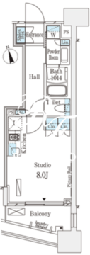 パークナードフィット南青山ビスタ 608 間取り図